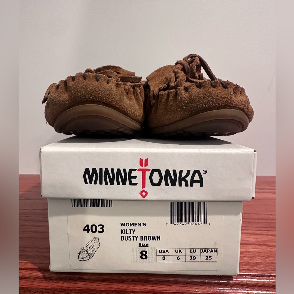 Minnetonka Moccasin Leather Kilty Moccs GUC - Picture 2 of 10